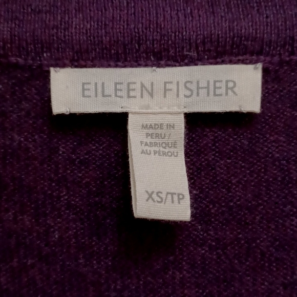Eileen Fisher Oversized Vneck Sweater, purple, 100% organic cotton - Picture 3 of 5